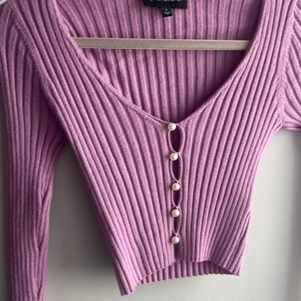 Purple cardigan